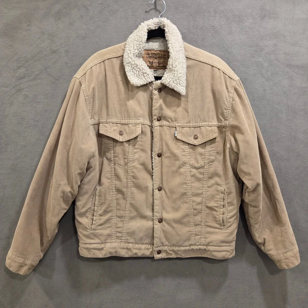 Levi's Corduroy Sherpa Trucker Jacket Men's Medium Western Workwear Cowboy